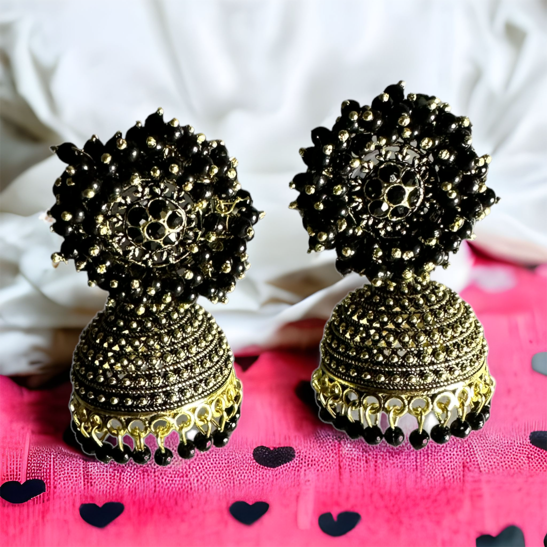 Vintage Indian Boho Jhumka Earrings Set